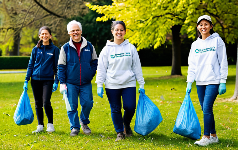 Community Action for Climate**
A diverse group of fully clothed volunteers participates in a community clean-up event in a local park, picking up litter and planting trees, modest clothing, appropriate attire, safe for work, perfect anatomy, natural proportions, bright sunny day, educational, family-friendly, professional photography, high quality.
**